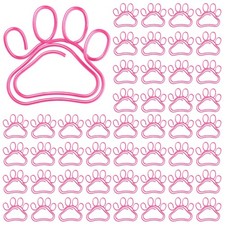 50 PCS Paw Paper Clips Mini Cute Dog Shape Cat Fun Animal Pink Office Supplies