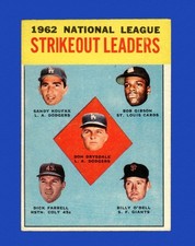 1963 Topps Set-Break #  9 NL Strikeout Leaders VG-VGEX *GMCARDS*
