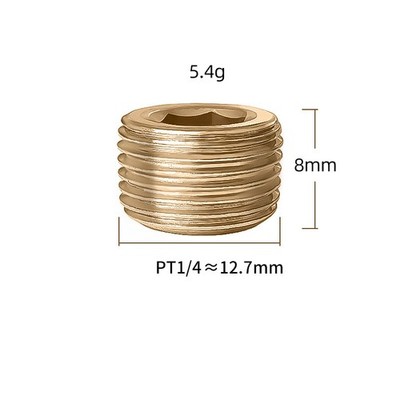 Copper/Iron Internal Hex Male Blanking Plug Threads Hydraulic Socket Blanking