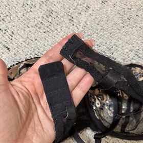 Aubade Lace Underwire Bra 34B Black Blue Embroidered Sheer