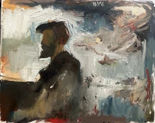 Surrealism Male Man Nautical Portrait Oil Painting 16x20 Original Signed Canvas