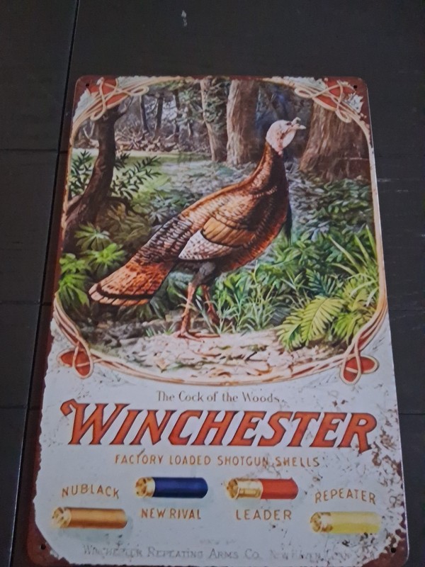 Winchester And Turkey 8x12 Reproduction Tin Sign