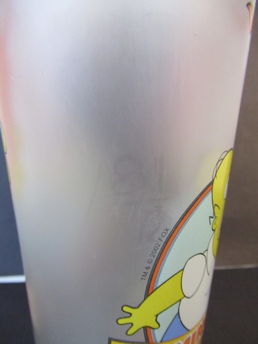2002 Homer The Simpsons Glas mattiert Hi Ball Trinkglas Flaming Moe - Bild 5 von 16