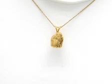 Genuine Natural Alaskan - Yukon Gold nugget Pendant with 14k rabbit ear bail