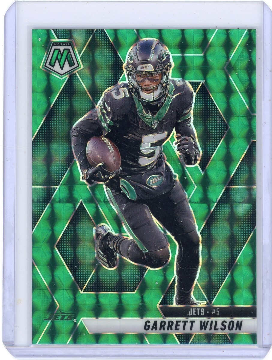 2025 Panini Mosaic Garrett Wilson Green Mosaic Prizm England Games