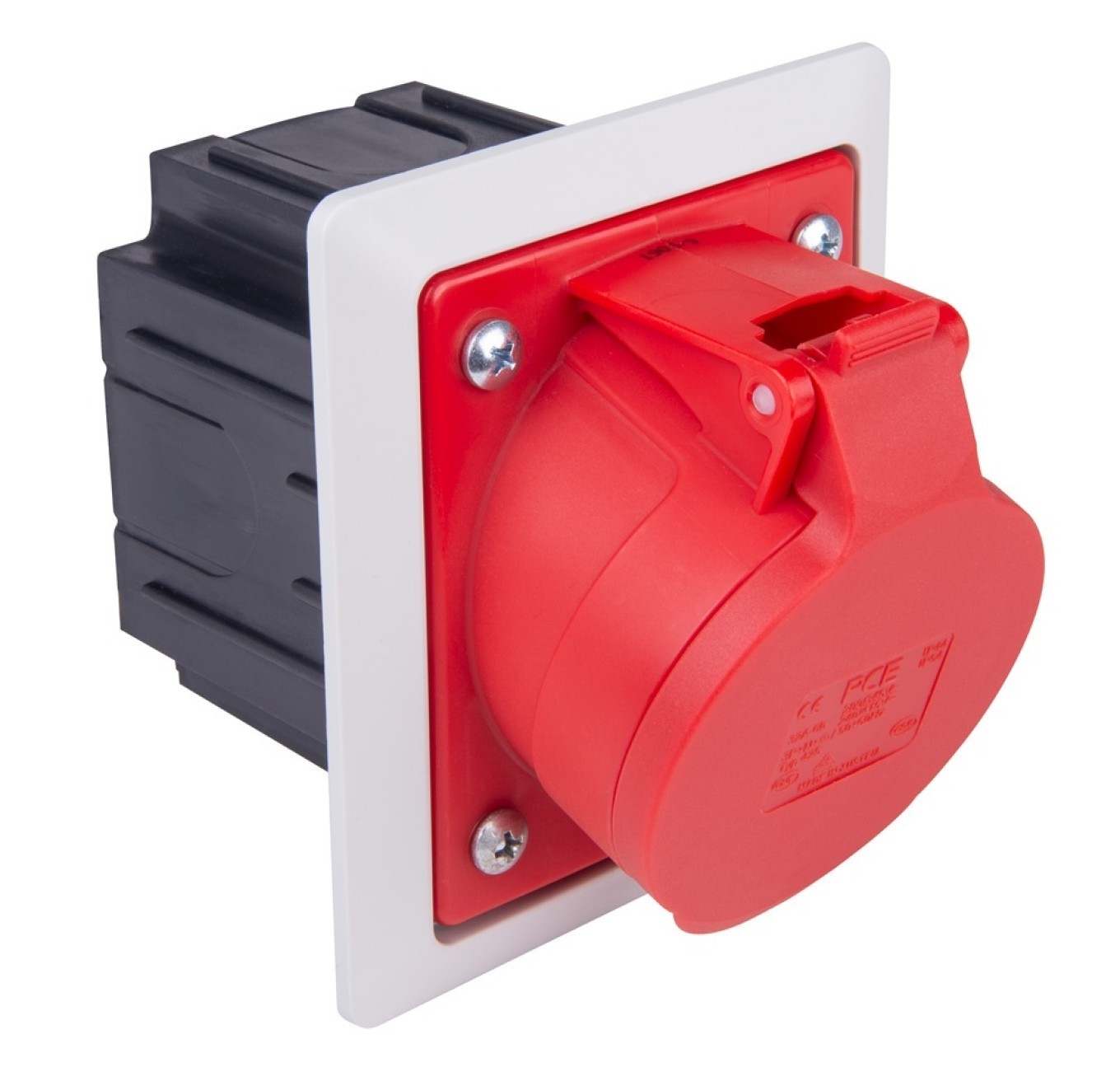 Panel socket with socket 16A 4P 400V/80x97 twist 414-6pkr