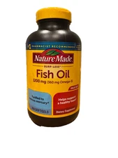 Nature Made Fish Oil 1200mg (360mg Omega 3) 200 Softgels Exp 02/2028