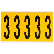 BRADY 1560-3 Number Label,3,5in.Hx1-3/4in.W,Vinyl 32MF06