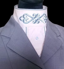 HUNT SEAT DICKIE BIB, Peach w/Gray Piping, Standard Adult Size (New)