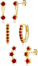 3 Pairs St Patrick'S Day Earrings for Women, Trendy Small Gold Plated Hypoallerg