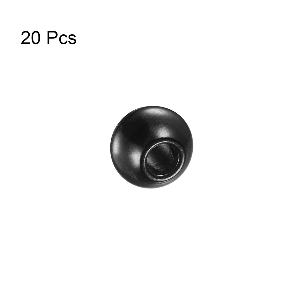 20pcs Beads 10mm Stainless Steel 4mm Hole Dia Bead for DIY Crafts, Black - image 3 of 4