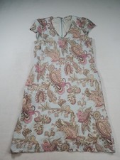 TOMMY HILFIGER sz 10 Light Blue Paisley lined Linen Dress