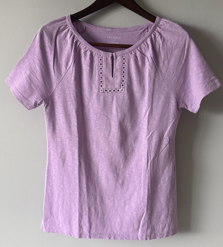 Talbots Short Sleeve Top Women's Small Purple