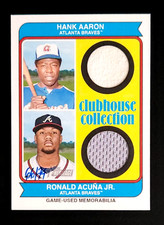 2023-Topps Heritage Clubhouse Collection Dual Relic-Hank Aaron/Ronald Acuna Jr