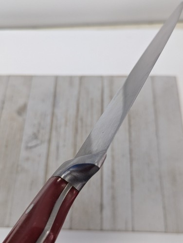 Paula Deen Chef Knife Stainless Steel Red Handle 8" Blade 13-1/2" Long - Picture 9 of 12