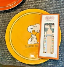 Pottery Barn holiday Thanksgiving Snoopy Peanuts party Disney dinner plate SET 8