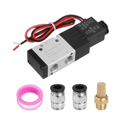 MECCANIXITY 1/4 Inch Pneumatic Valve 12V, 3 Way 2 Position Electric Air Solen...