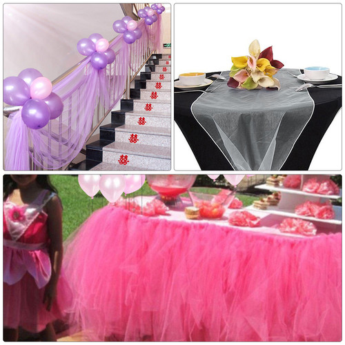 Rollo de Organza Tela Boda Fiesta Decoración Silla Arcos Mesa Corredor Faja 25m x 29cm - Imagen 4 de 39
