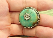 Turquoise Ring adjustable in Tibetan design