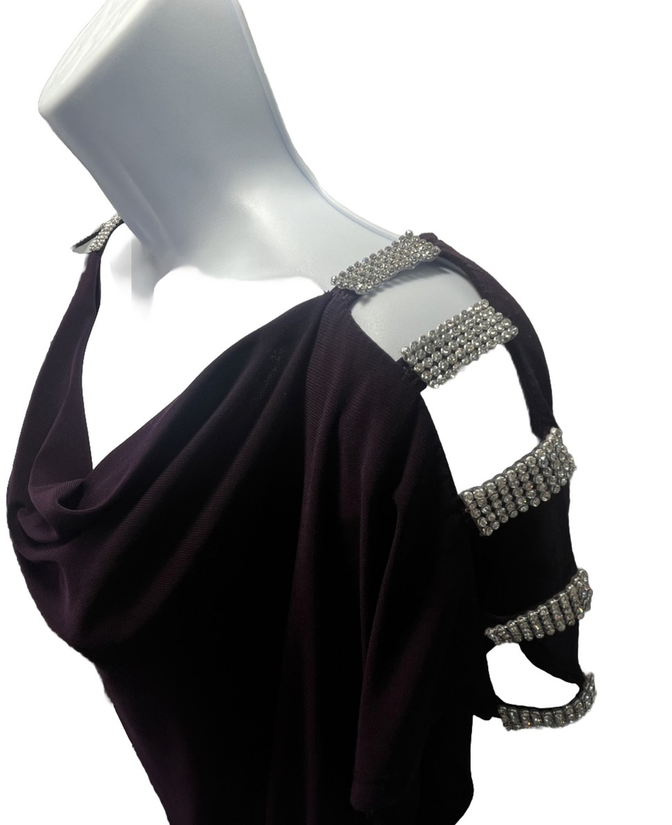 小物 MSK MSK Dress L Ladies Purple Rhinestone sleeve inserts cowl | eBay