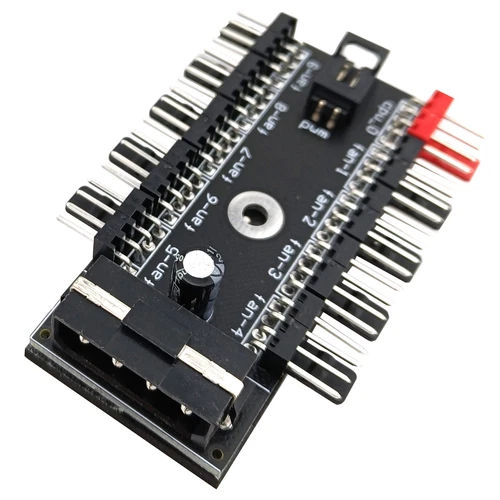 PC Chassis Fan 10 Port Splitter Hub 4pin Cooler Adapter PWM Cable IDE 12V Power