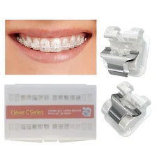 Orthodontic Self Ligating Bracket Ceramic Clear Roth 0.022 345 Hooks 5-5 20pcs