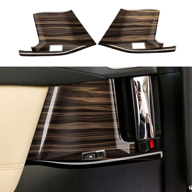 Rear Glass Window Lifting Lock Panel Trim Wood For Toyota Alphard 2pcs 2015-2022