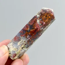 2.9in Rare Red Garden Agate Crystal Tower, Intricate Red Moss Agate, Indonesia