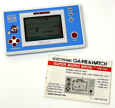 1988 Nintendo Electronic Game & Watch Super Mario Bros + Manual YM 