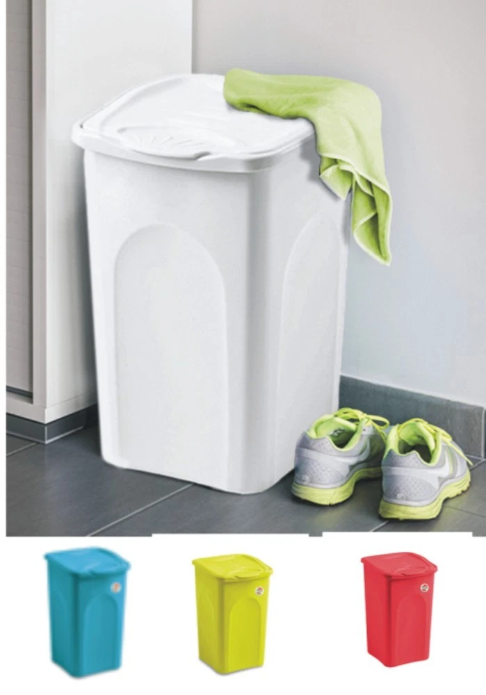 SAMMART Cesto Pieghevole Per Biancheria 42L – Pop-up In Plastica TPE/PP, Contenitore Portatile Salvaspazio, Bianco/Blu Ceramica, 58x44.6x27 Cm - 3