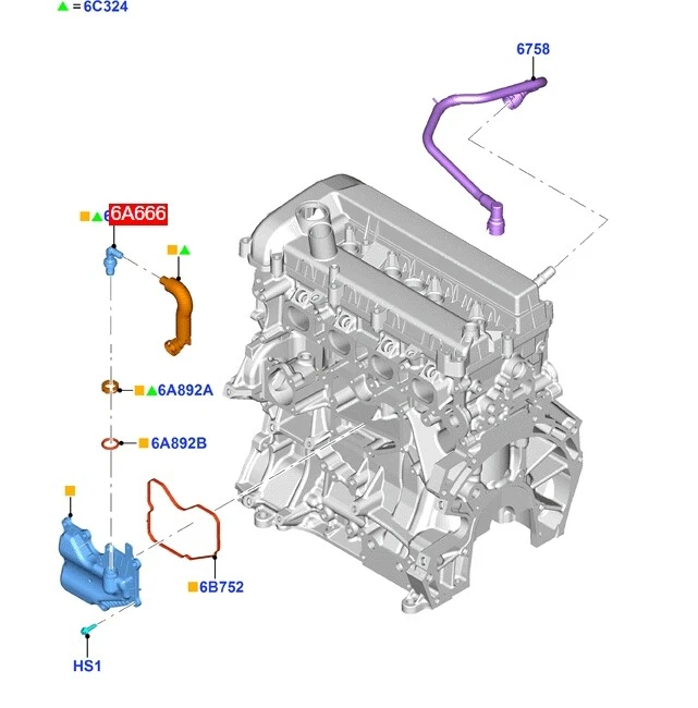 2pc Fit 19-20 Ford Fusion MKZ Fusion Escape Transit Connect PCV Valve 8S4Z6A666A - Image 2 of 4