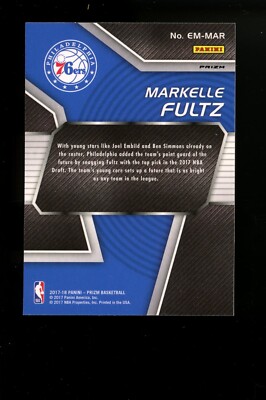 2017 Prizm Emergent Fast Break EM-MAR Markelle Fultz 76ers Magic