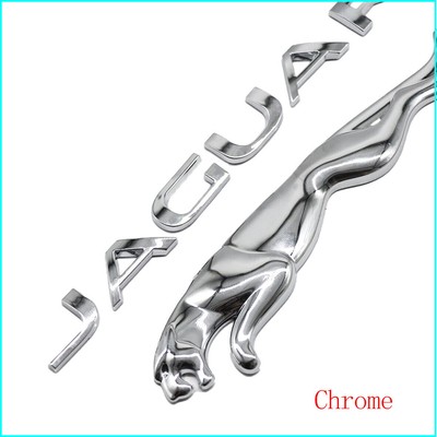 2x Chrome For Jaguar Emblem Rear Badge Decal XF XJ XK XJR XJS E X S TYPE Sticker