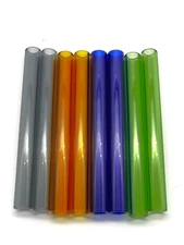 4.5'' long 12mm OD 8mm ID Pyrex Glass Blowing Tubing (8) Pieces 2 of each color