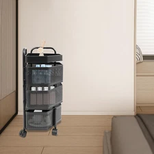 Rotating Kitchen Trolley, Fruit Basket Floor Stand Shelf Rotating Kitchen Shelf