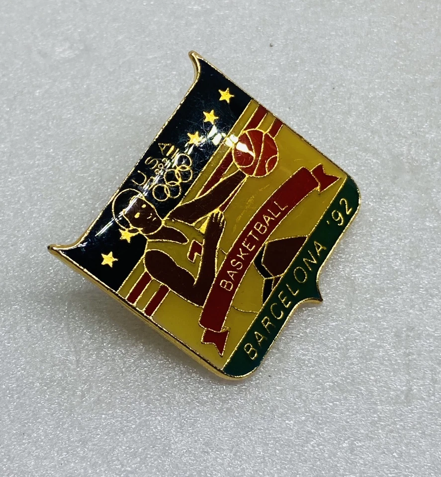 Vintage 1992 Barcelona Olympic Team USA Basketball Enamel Lapel Pin 18 - Image 3 of 4