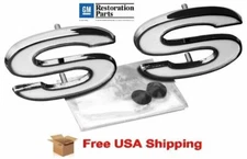For 1969 1970 1971 1972 Chevy Chevelle GM Fender Emblem SS 2 Pieces w/ Retainers