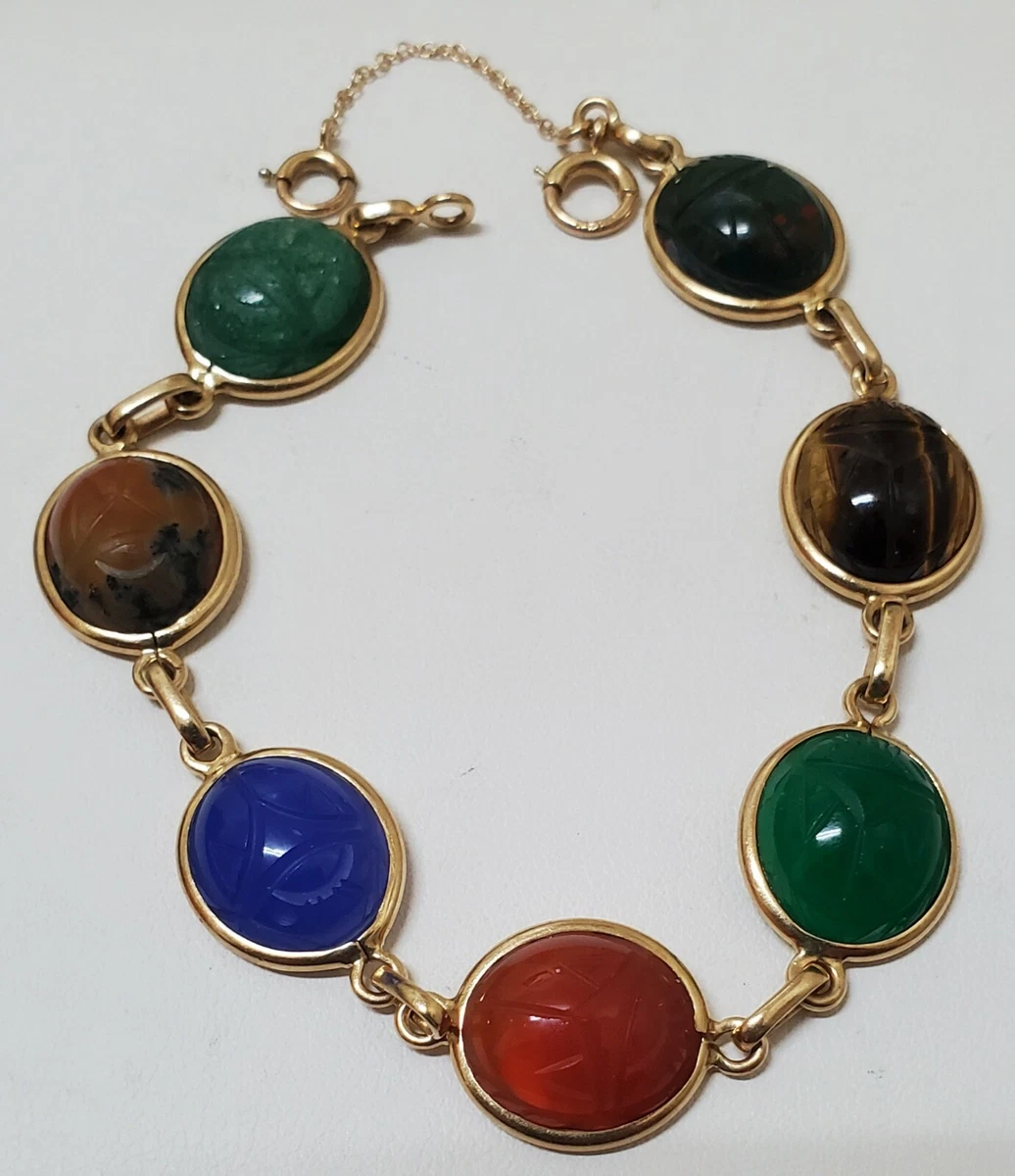 14K Yellow Gold Scarab Bracelet