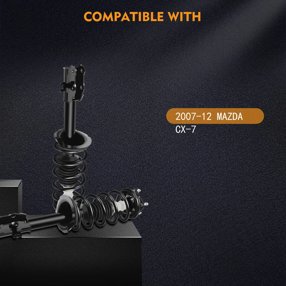 For Mazda CX-7 2007-2012 2.5L 2.3L I4 Pair Complete Struts Shocks Coil Assembly - Image 3 of 4