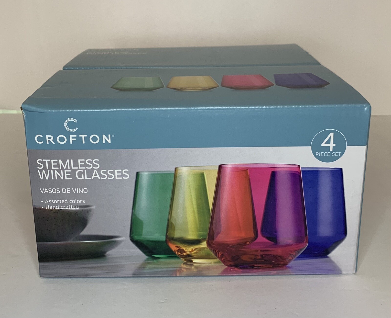 Crofton Stemless Wine Glasses Set Of 4 eBay