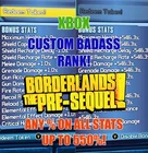 Borderlands Pre-Sequel Modded Custom BAR Rank Stats 1% up to 550% XBOX ONE + X/S