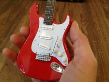 Red Fender Strat Mini Guitar Famously Played in the Yardbirds by AXE HEAVEN