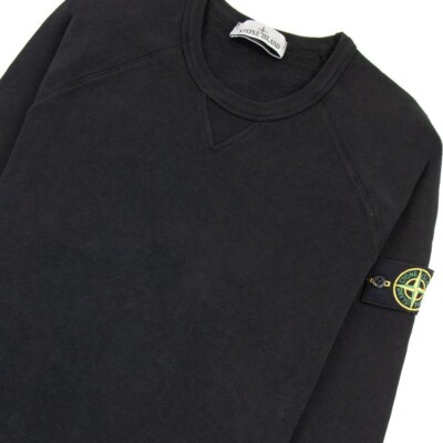 STONE ISLAND 66360 Malfile Fleece Garment Dyed Sweatshirt Charcoal