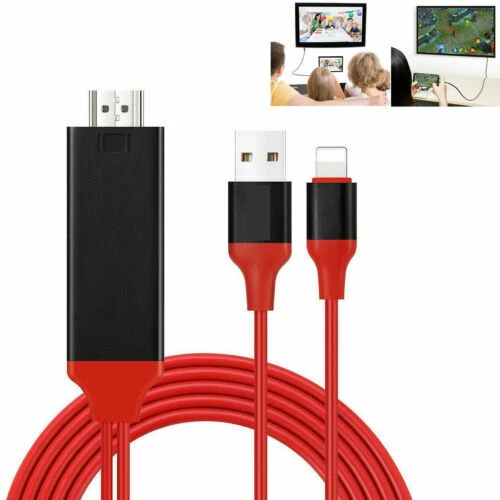 Screen Mirroring HDMI Cable AV HDTV Adapter for IPhone 8 X 11 12 13 14 IPad Pro
