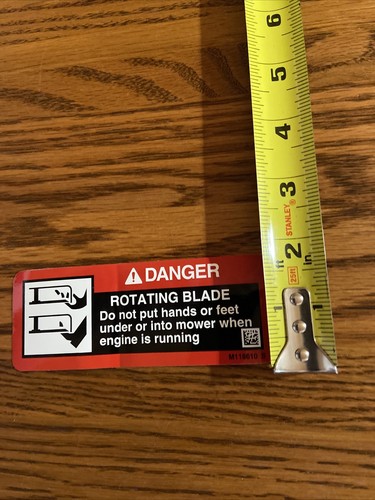 John Deere 318 Mower Deck Decal Danger Rotating Blade - Picture 9 of 14