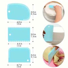 3pcs Plastic Cake Scraper Set Icing Smoother Tool for Cake Decoration