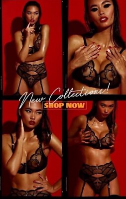 Honey Birdette   GIGI Black Brief with Gold Chains Size XS