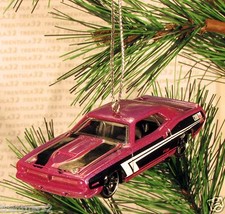 1970 Plymouth AAR Cuda Barracuda CHRISTMAS ORNAMENT Magenta/Black/White XMAS