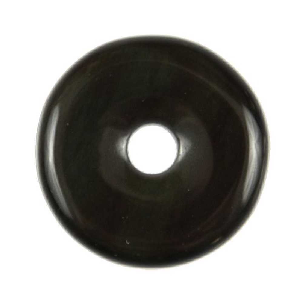 Pendentif Pi Chinois de luxe en obsidienne oeil céleste rare de 40mm