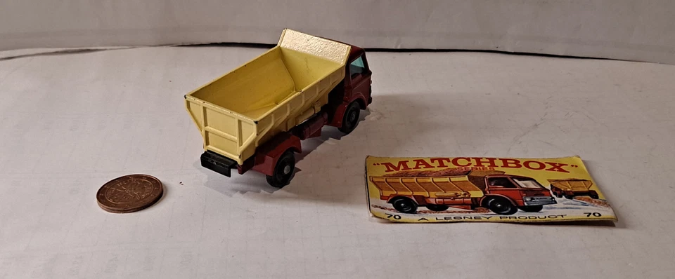 2365. LESNEY MATCHBOX N.70 2nd Issue Ford Gritter truck Con Ritaglio scatola - Immagine 3 di 4